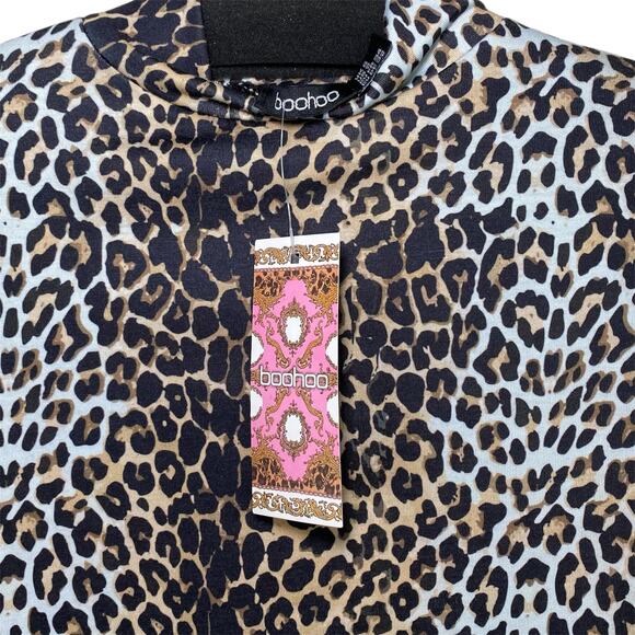 Boohoo Women’s 2 Leopard High Neck Bodysuit - Picture 5 of 6